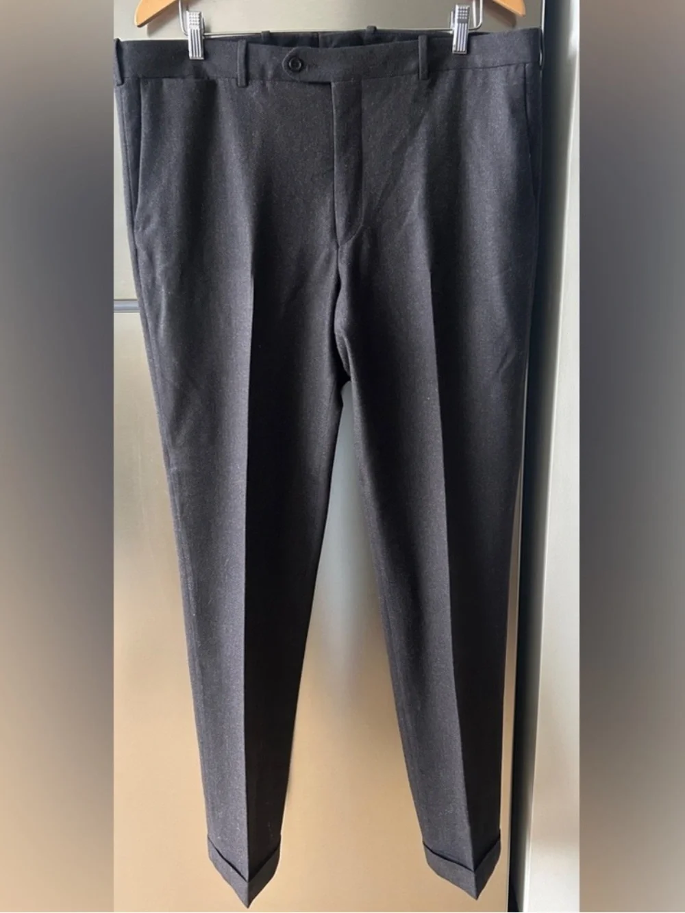 Copley Mens 39 Wool Stretch Dress Pants Charcoal Gray Canada